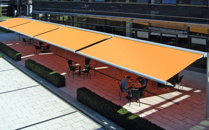 Textile Beschattungen/Markisen - Freistehende Beschattung Boxmobil
