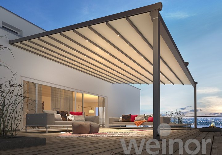 Textile Beschattungen/Markisen - Terrassenmarkisen Pergotex 2 / LED 